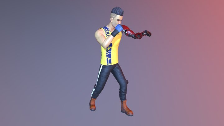 Cyberpunk Fighter 3D Model