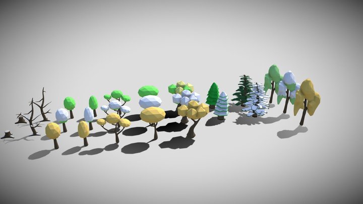 Trees Bundle 3D Model