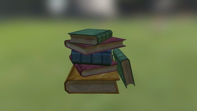 Low Poly Books 3D Model