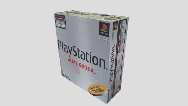 Sony PlayStation 1 Dual Shock Box Packaging 3D Model