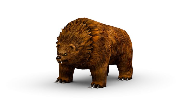 Lowpoly Cartoon Character Bear 3D Model