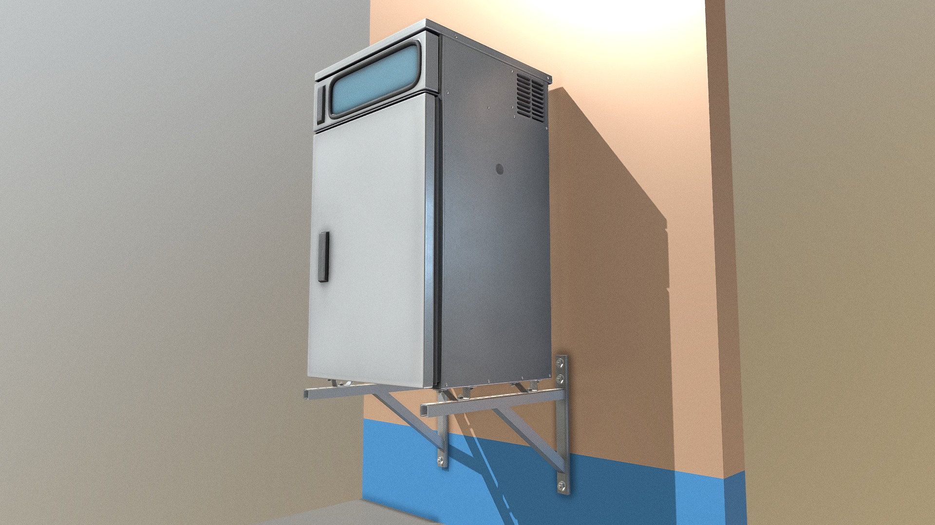 3D model Water Sampling & Monitoring Station (High-Poly) - This is a 3D model of the Water Sampling & Monitoring Station (High-Poly). The 3D model is about a large grey machine.