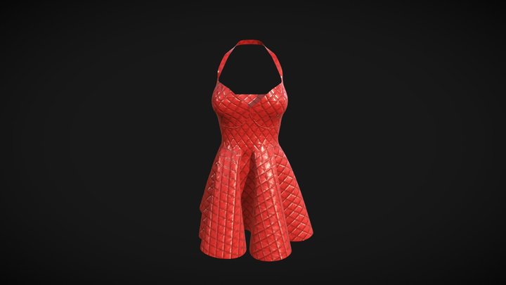Red Mini Dress 3D Model