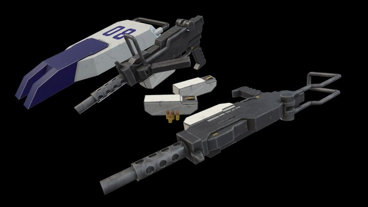 RX 79(G) Ez-8 Shield & SMG 3D Model