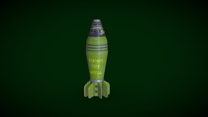M49A2 Mortar Shell 3D Model