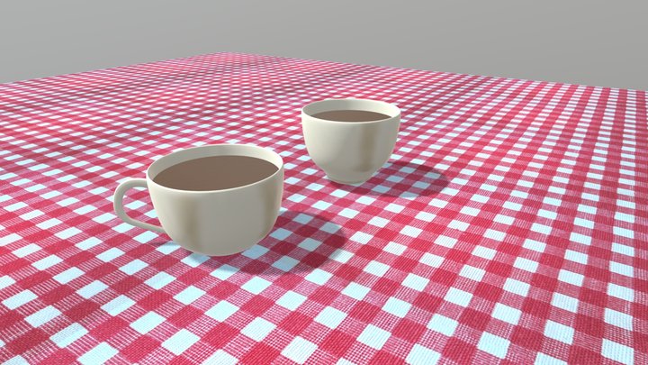 Two Coffee Cup 3D Model