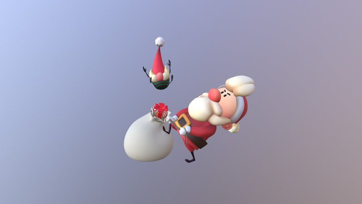 Santa Scene 3D Model