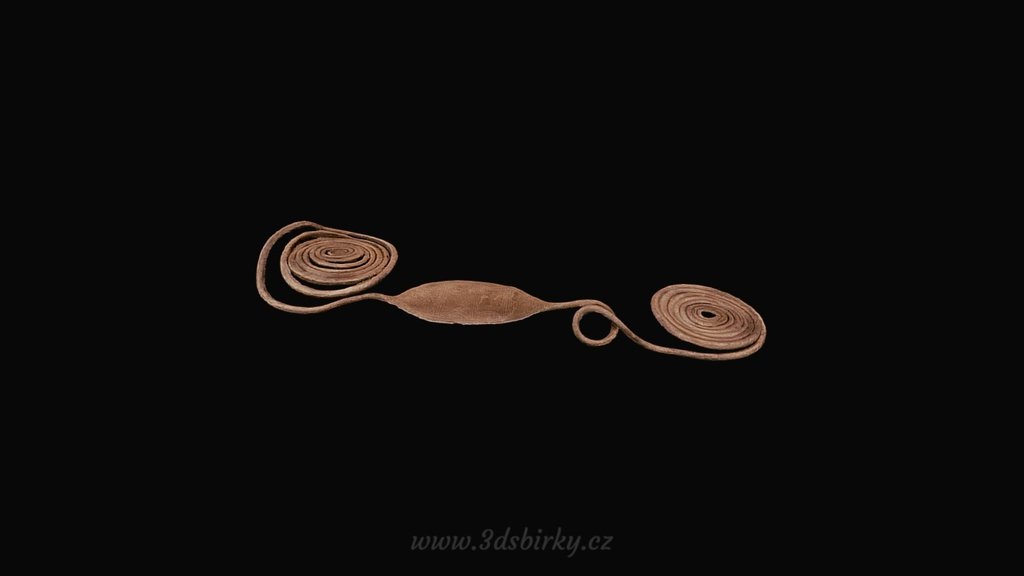 Bronze buckle / Bronzová štítová spona — Sketchfab embed 3D viewer