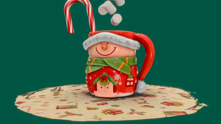 Christmas mug 3D Model