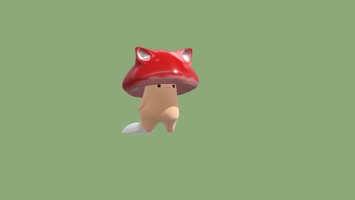 Mushroom Cat 3D Model