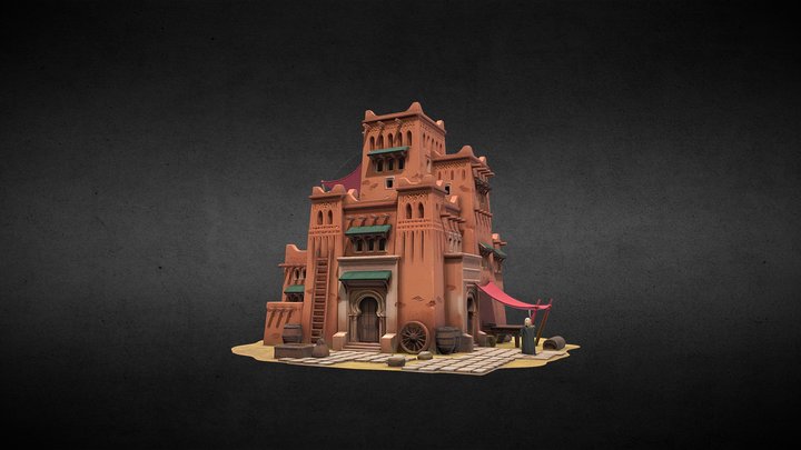 Desert Market House – Stylized Tier I 3D Model