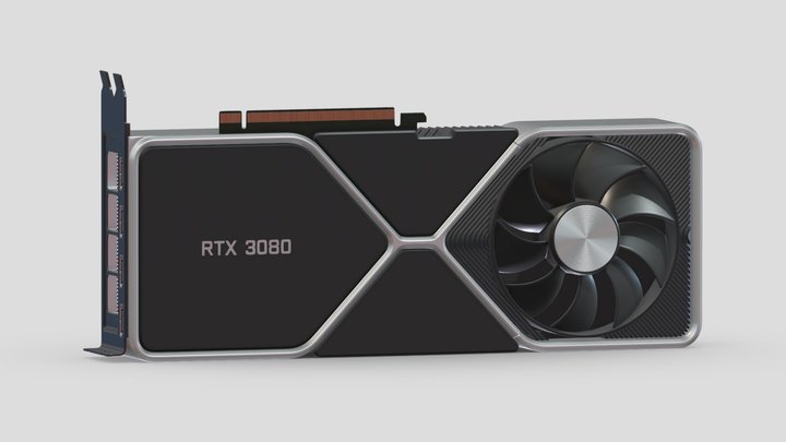 Nvidia Geforce RTX 3080 Graphics Card 3D Model