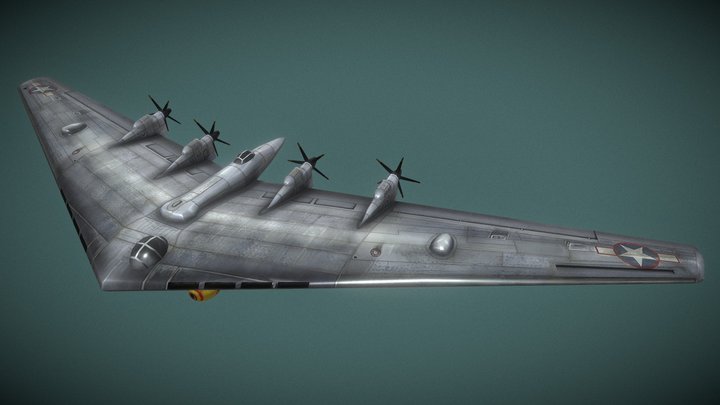 Northrop YB-35 (low poly) 3D Model