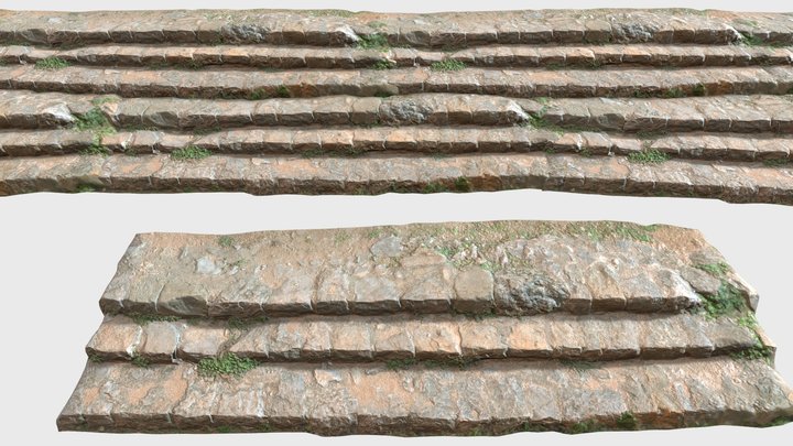 Stairs Medieval Stone Steps Scan 3D Model