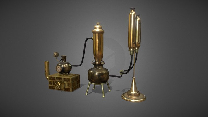 Steampunk Distiller 3D Model