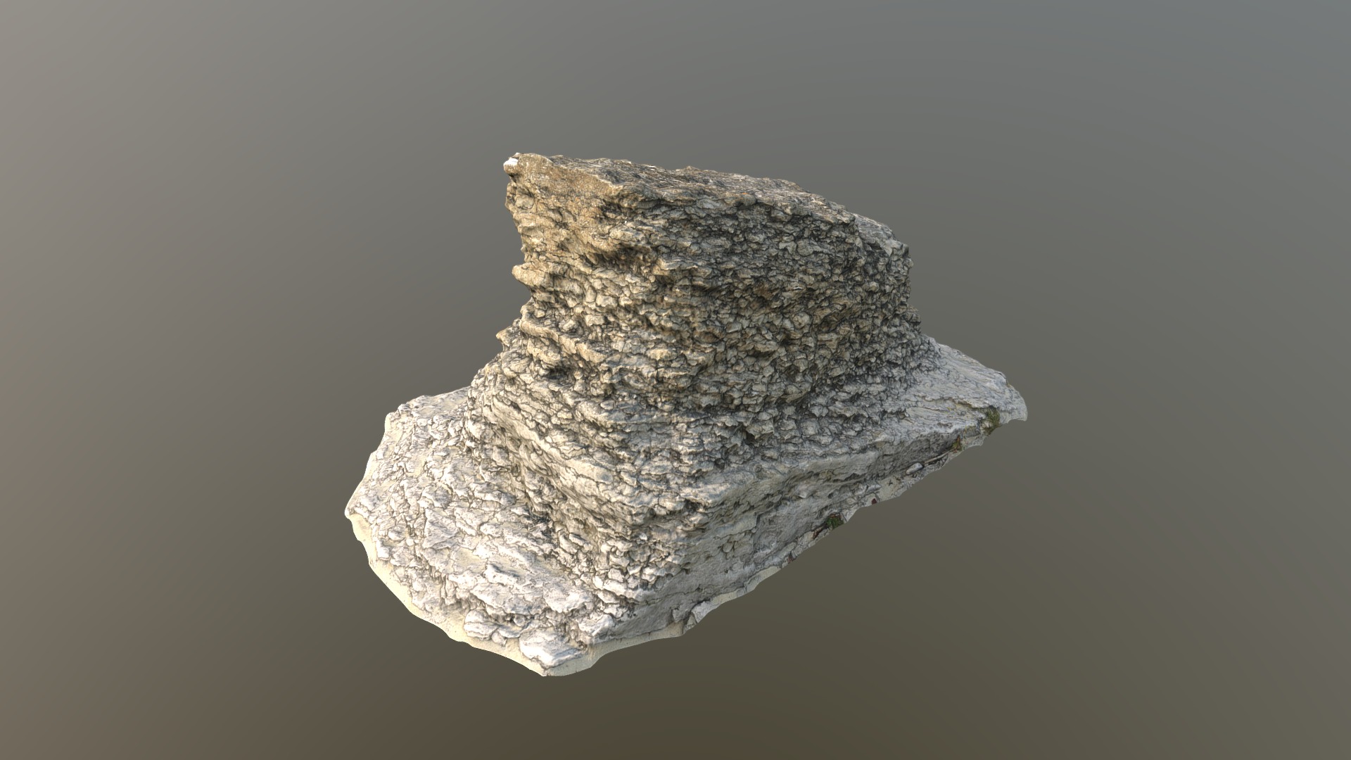 3D model Rauk Stone C - This is a 3D model of the Rauk Stone C. The 3D model is about a rock with a dark background.