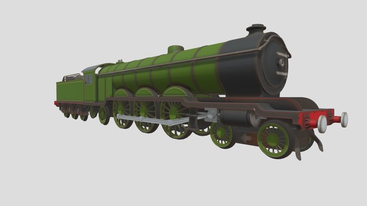 Raven "A2" Pacific Steam Locomotive 3D Model