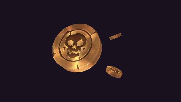 Pirate Gold Coins - Hand-Painted 3D Model