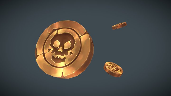 Pirate Gold Coins - Hand-Painted 3D Model