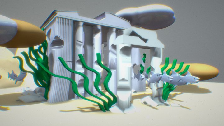 Underwater Ruins 3D Model