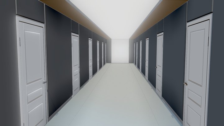 Doors corridor 3D Model