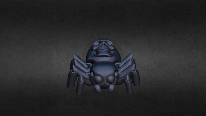 Large articulated spider with skull 3D Model