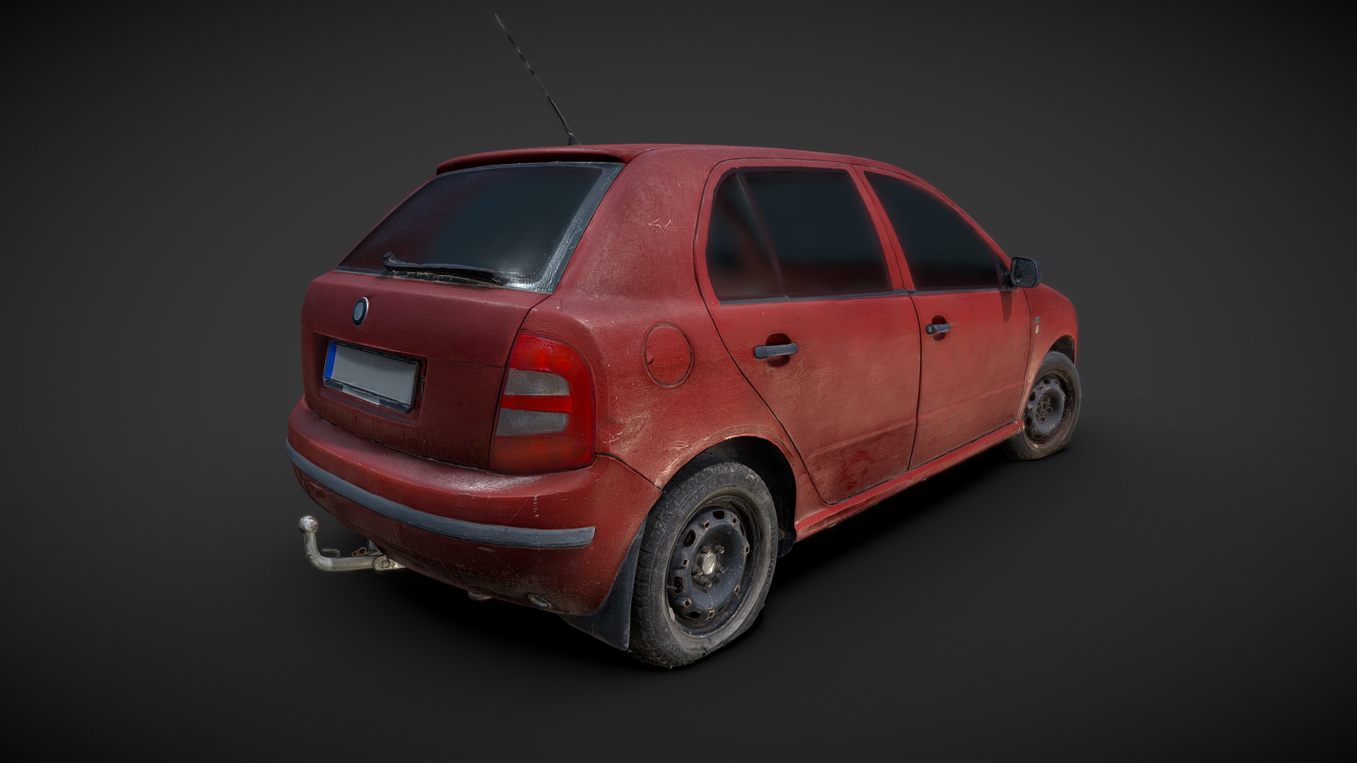 3D model Old Hatchback Car 3D Scan - This is a 3D model of the Old Hatchback Car 3D Scan. The 3D model is about a small red car.