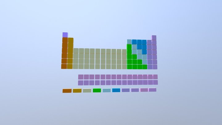 Blank periodic table 3D Model