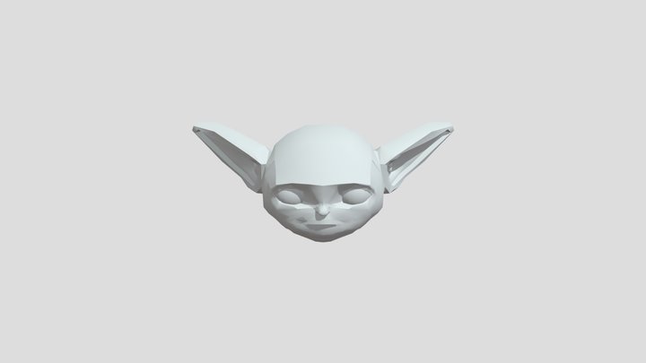 Baby Yoda Head by kixtryna 3D Model