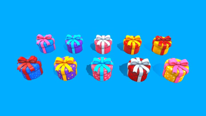 Gift Boxes Сircle 3D Model
