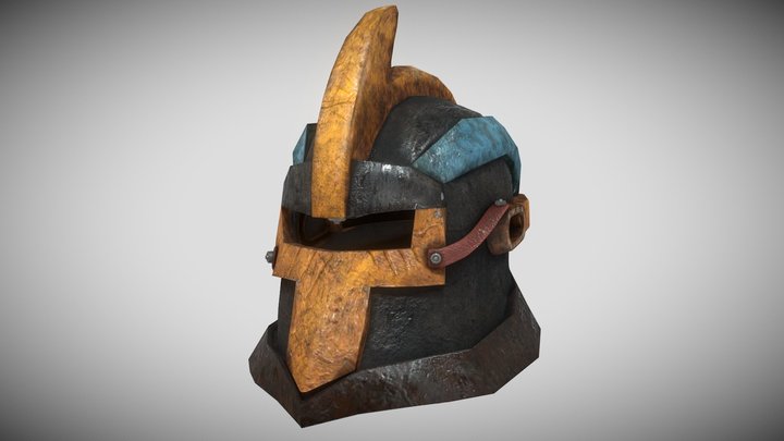 Ancient Helmet Stone (Low Poly) 3D Model