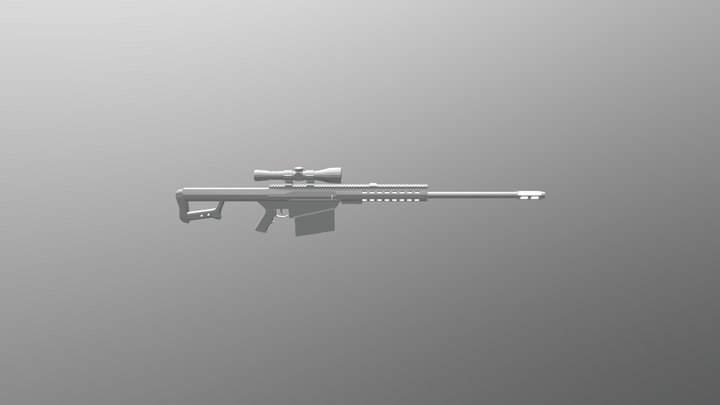 Barret M82 (M107) Rifle 3D Model