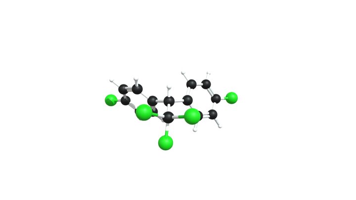 DDT Molecule 3D Model