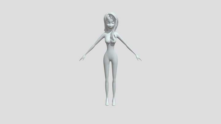 Cartoon Girl - Child 3d Model 3D Model