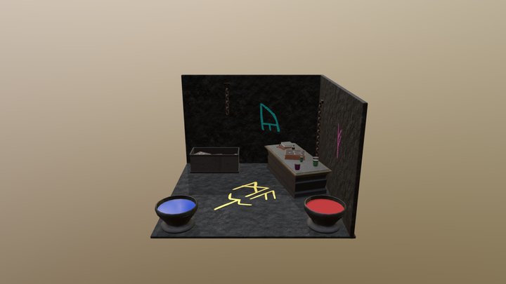Modular Dungeon Corner 3D Model