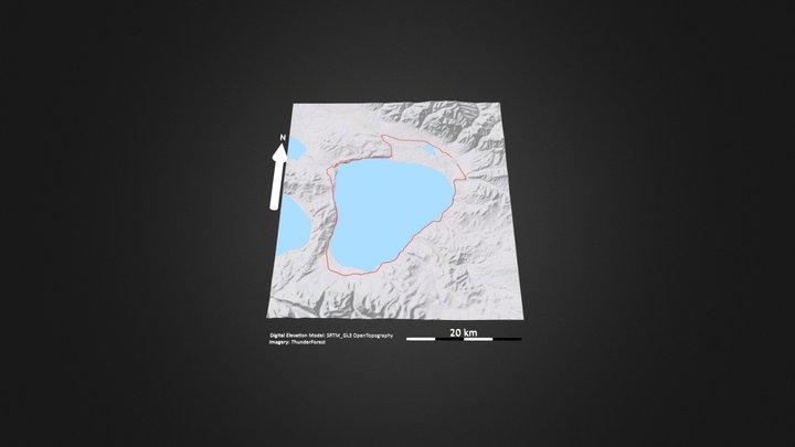 玛旁雍错转湖_等高地图 – Free 3D Model STL