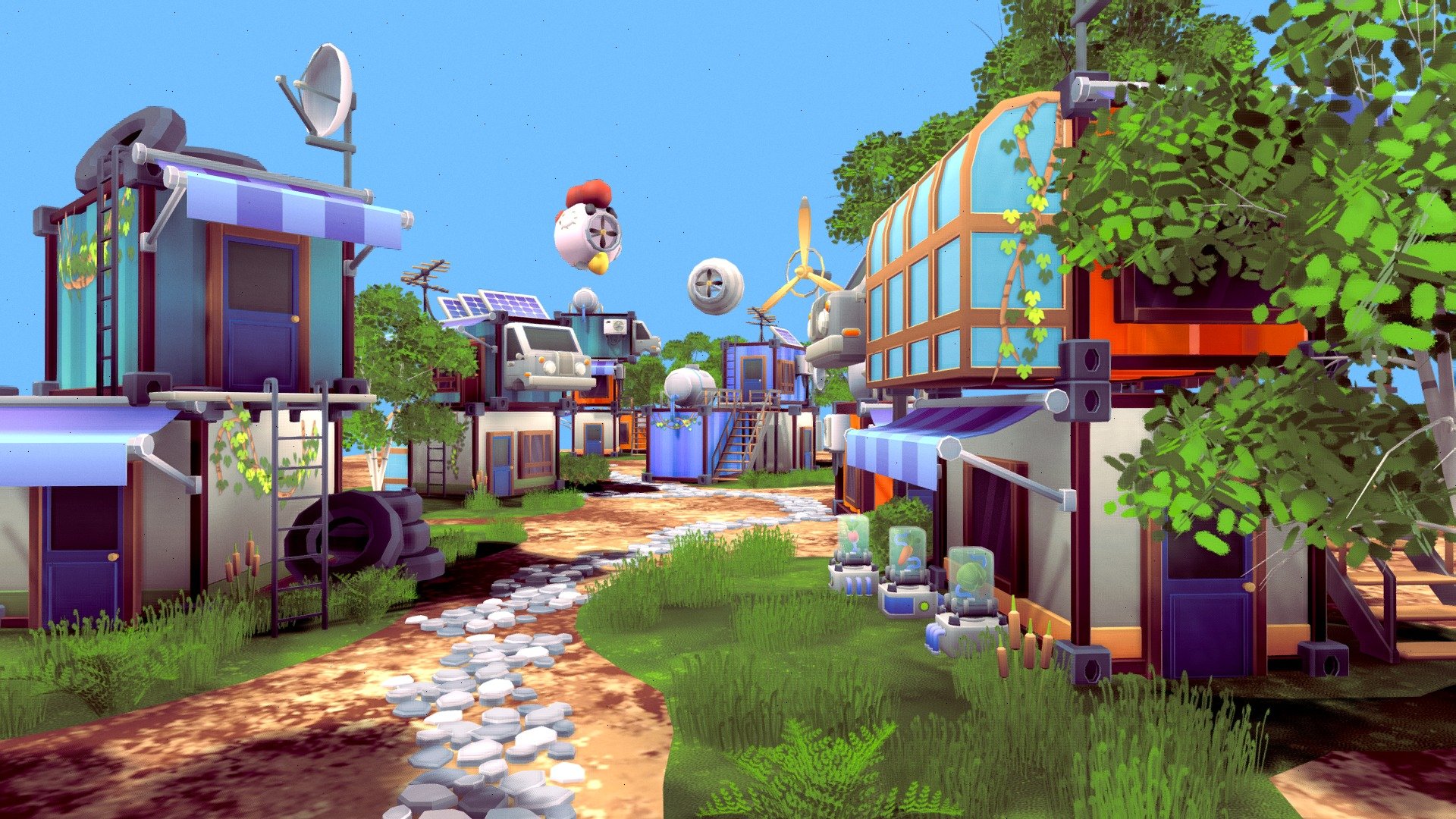 Solarpunk Village - Download Free 3D model by LowPolyBoy