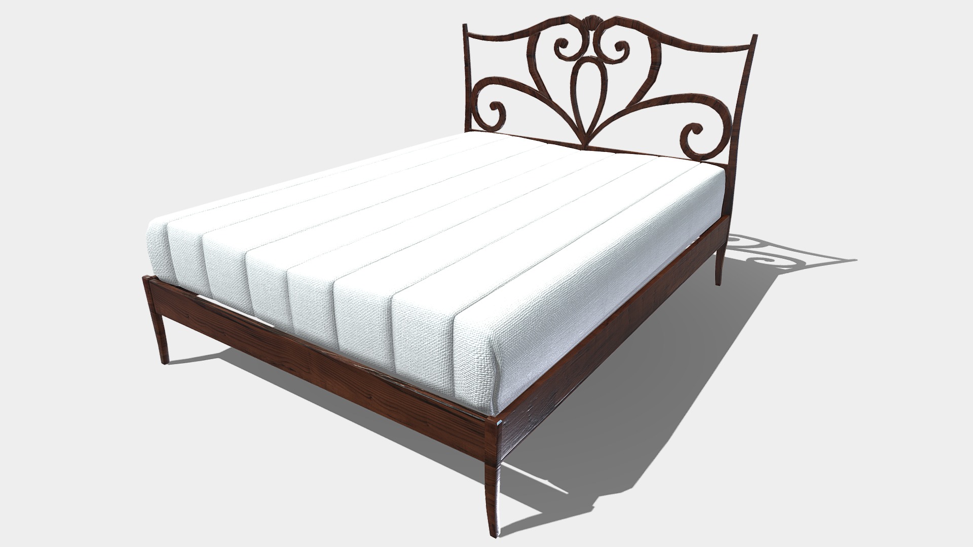 3D model Bed - This is a 3D model of the Bed. The 3D model is about a bed with a metal frame.