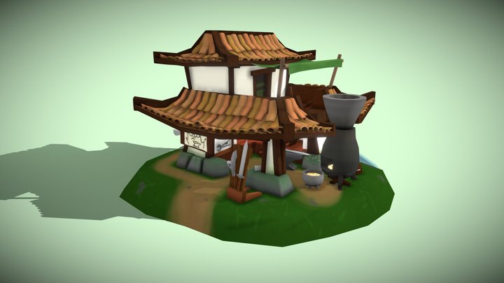 Stylised Ancient Chinese Blacksmithery 3D Model
