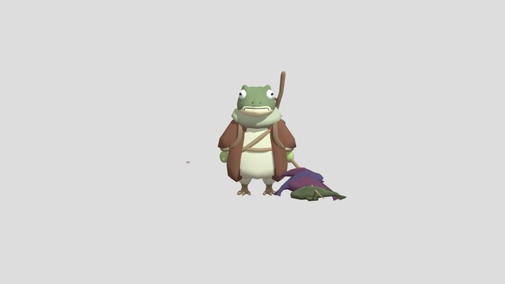 Frog fisherman 3D Model