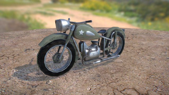 WW2 Ural M-63 Motorbike 3D Model