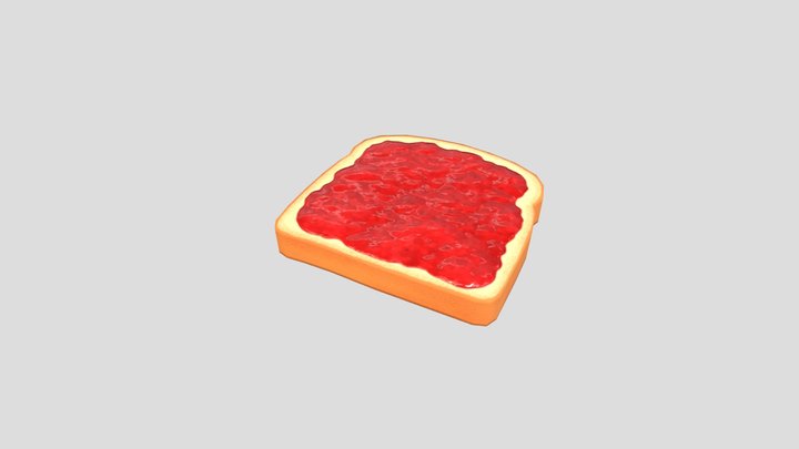 Toast With Jam 3D Model