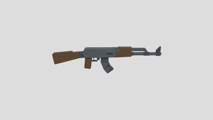AK47 Low Poly 3D Model