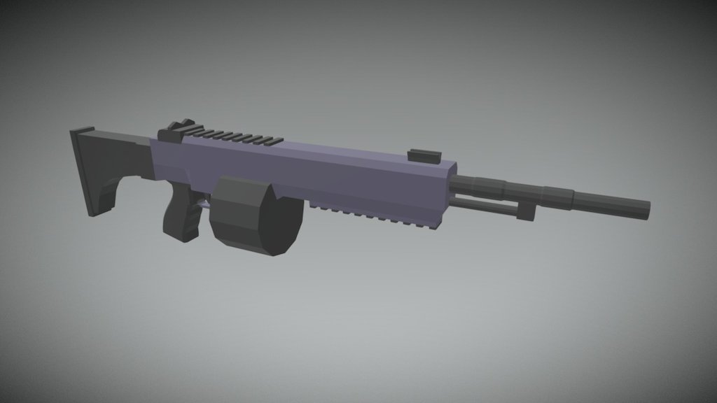 Low Poly - Futuristic LMG - Download Free 3D model by Robert ...