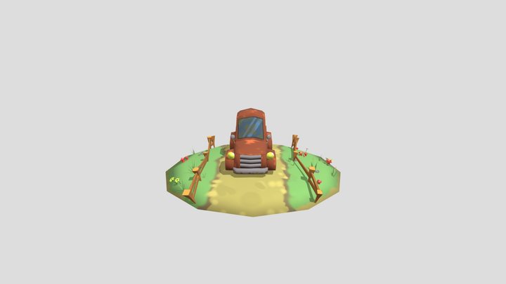 Old Stylized Truck 3D Model