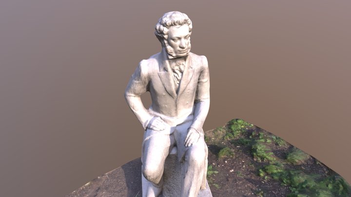 A statue of Alexander Pushkin 3D Model