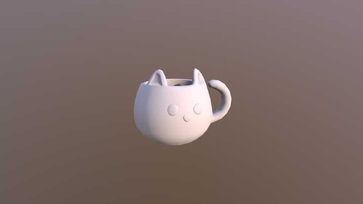 Cat mug. Baking homework 3D Model