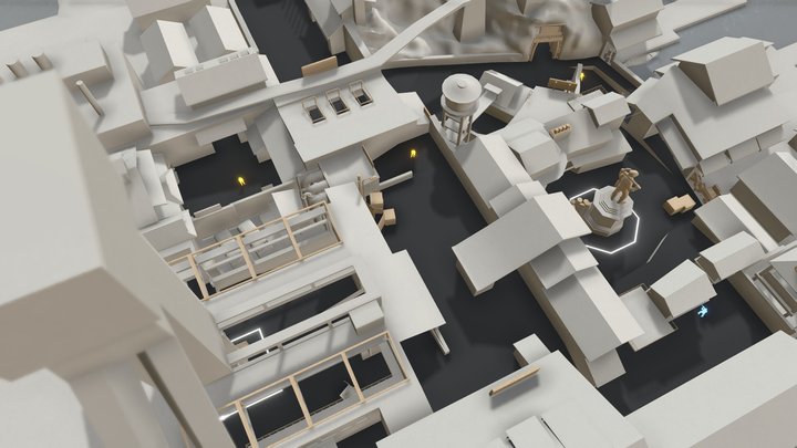 de_golden - Counter Strike 2 Map Layout 3D Model