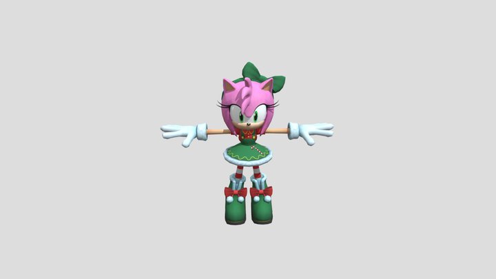 Sonic Dash - Amy Rose Jingle Belle 3D Model