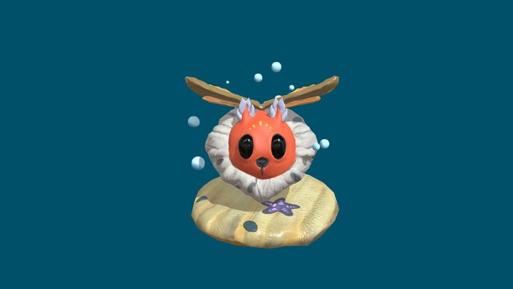 Sea Moth PBR (With Base) 3D Model
